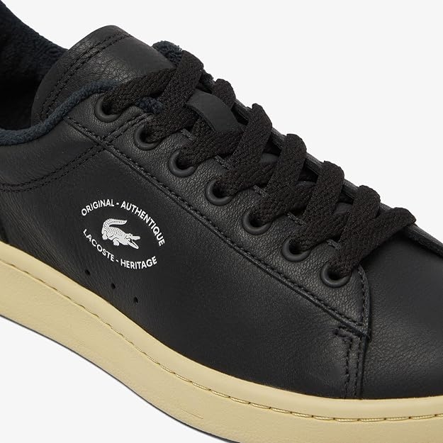 Giày Lacoste Nữ Chính Hãng - Carnaby Set Leather Sneakers - Màu Đen | JapanSport 7-48SFA00173E6