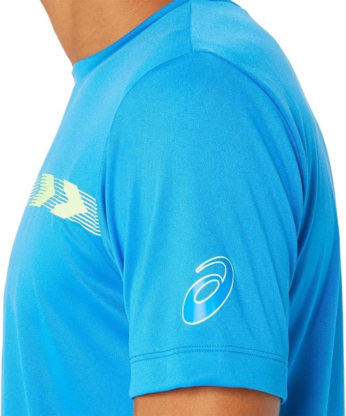 Áo Phông Asics Chính Hãng - Dry Practice Graphic Logo Short Sleeve Soccer Shirt  - Màu Xanh | JapanSport 2101A280-402