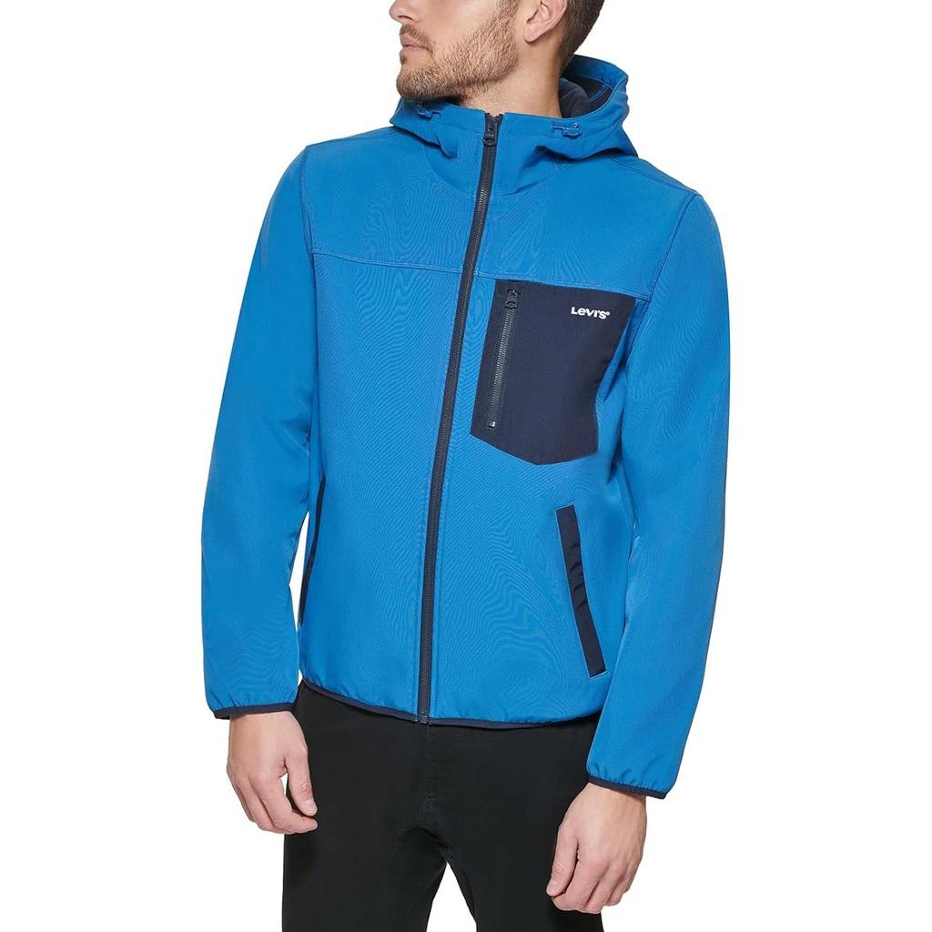 Áo Khoác Levi's Chính Hãng - Water-Resistant Soft Shell Active Hooded Jacket - Màu Xanh | JapanSport LM2MP157-blu