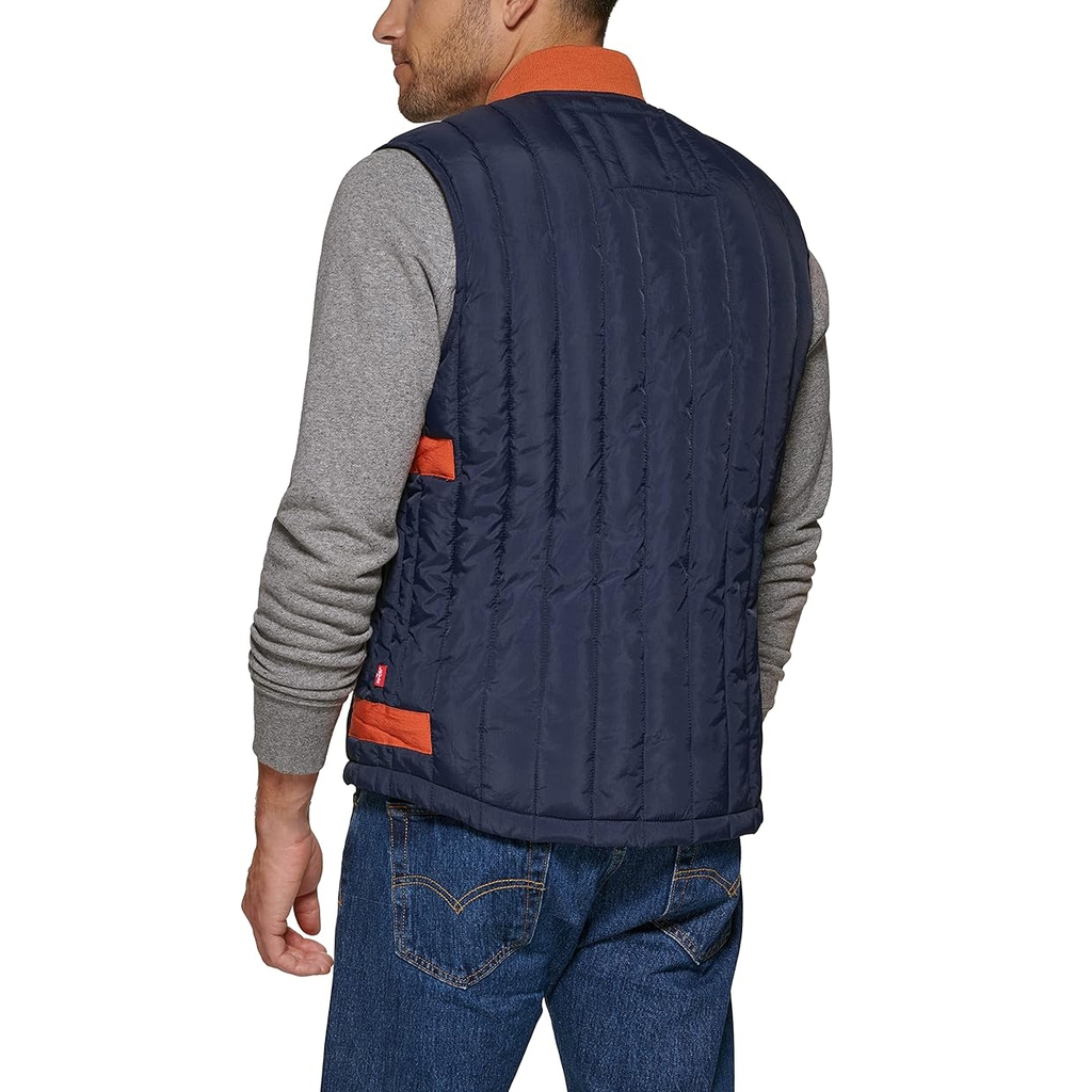 Áo Khoác Levi's Chính Hãng - Quilted Utility Vest With Contrast Detailing - Màu Navy | JapanSport LM2RN393-nvy