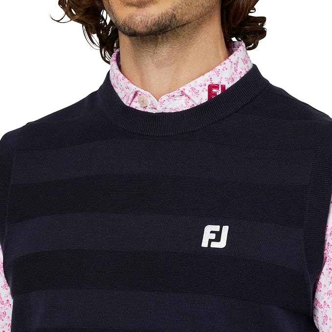 Áo Vest FOOTJOY Chính Hãng - Áo gile len golf nam cổ tròn - Màu navy | JapanSport FJ-F25-M05