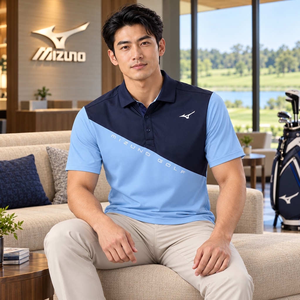 Áo Polo Mizuno Chính Hãng - Golf Wear Global Model - Màu Xanh | JapanSport E2GAB003-28
