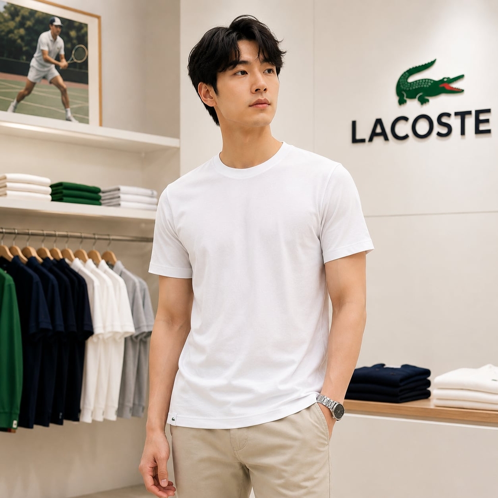 Bộ 3 Áo Phông Lacoste Nam Chính hãng - Men's 3-Pack Cotton Undershirts - Màu Đen/Trắng/Xám | JapanSport TH3321-51-BXY