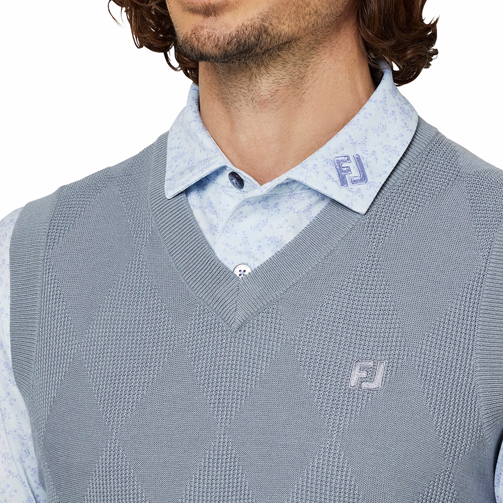 Áo Vest FOOTJOY Chính Hãng - Men's Argyle V-Neck Golf Sweater Vest - Màu Xám | JapanSport 38558 FJ-F25-M07
