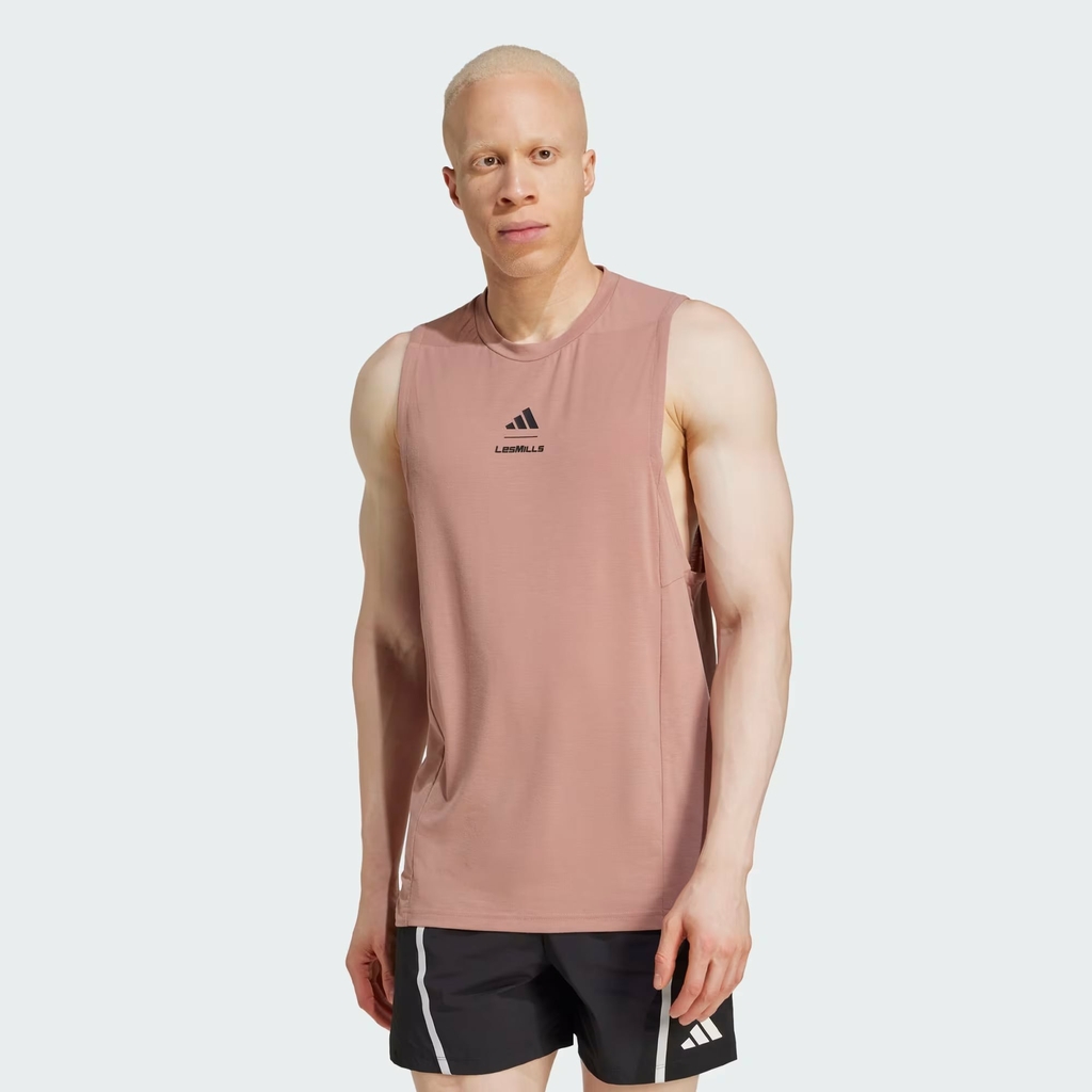 Áo ba lỗ Adidas Nam Chính Hãng - Les Mills Graphic Tank Top - Màu Đất sét | JapanSport JJ1436
