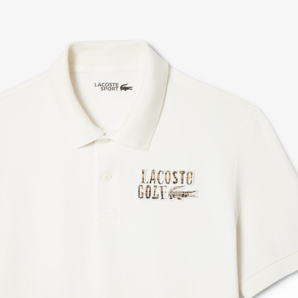 Áo Polo Lacoste Nam Chính hãng - Polo Golf Nam Chất Liệu Mini-Piqué Dáng Rộng - Màu Trắng | JapanSport DH8958-51-70V