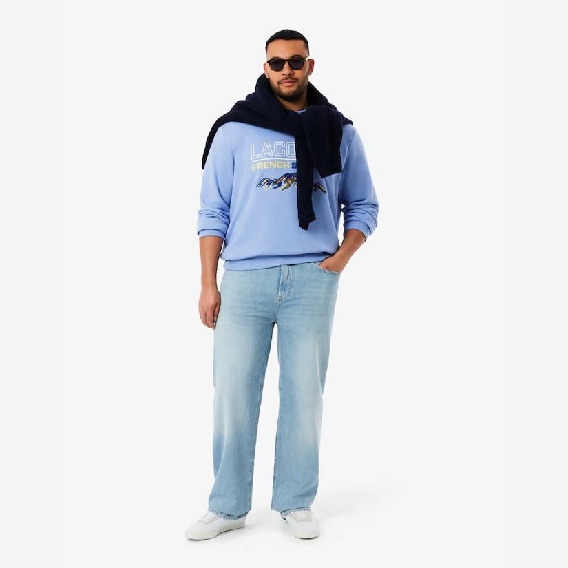 Quần Dài Lacoste Chính hãng - 5 Pocket Straight Cut Indigo Jeans - Màu Xanh Trắng | JapanSport HH2321-51-MKU