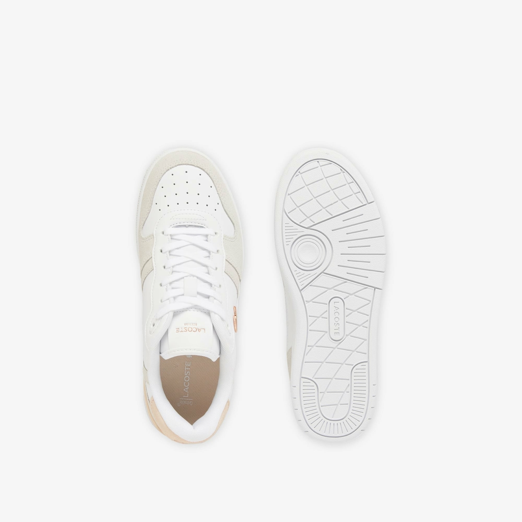 Giày Lacoste Nữ Chính Hãng - T-Clip Set Leather Sneakers - Màu Be | JapanSport 7-48SFA0043-1Y9