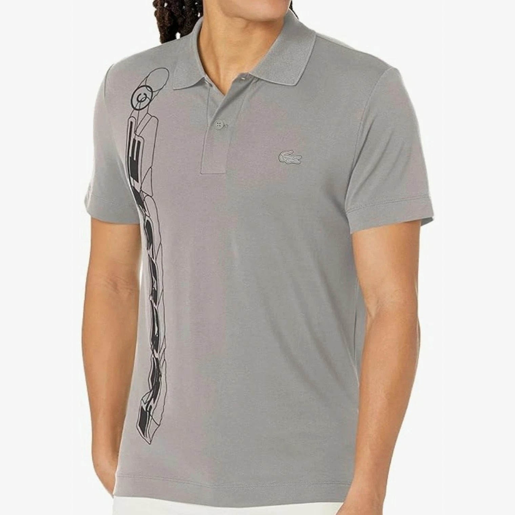 Áo Polo Lacoste Nam Chính hãng - Signature 3D Lacoste Movement - Màu xám | JapanSport PH5526-51-KZW