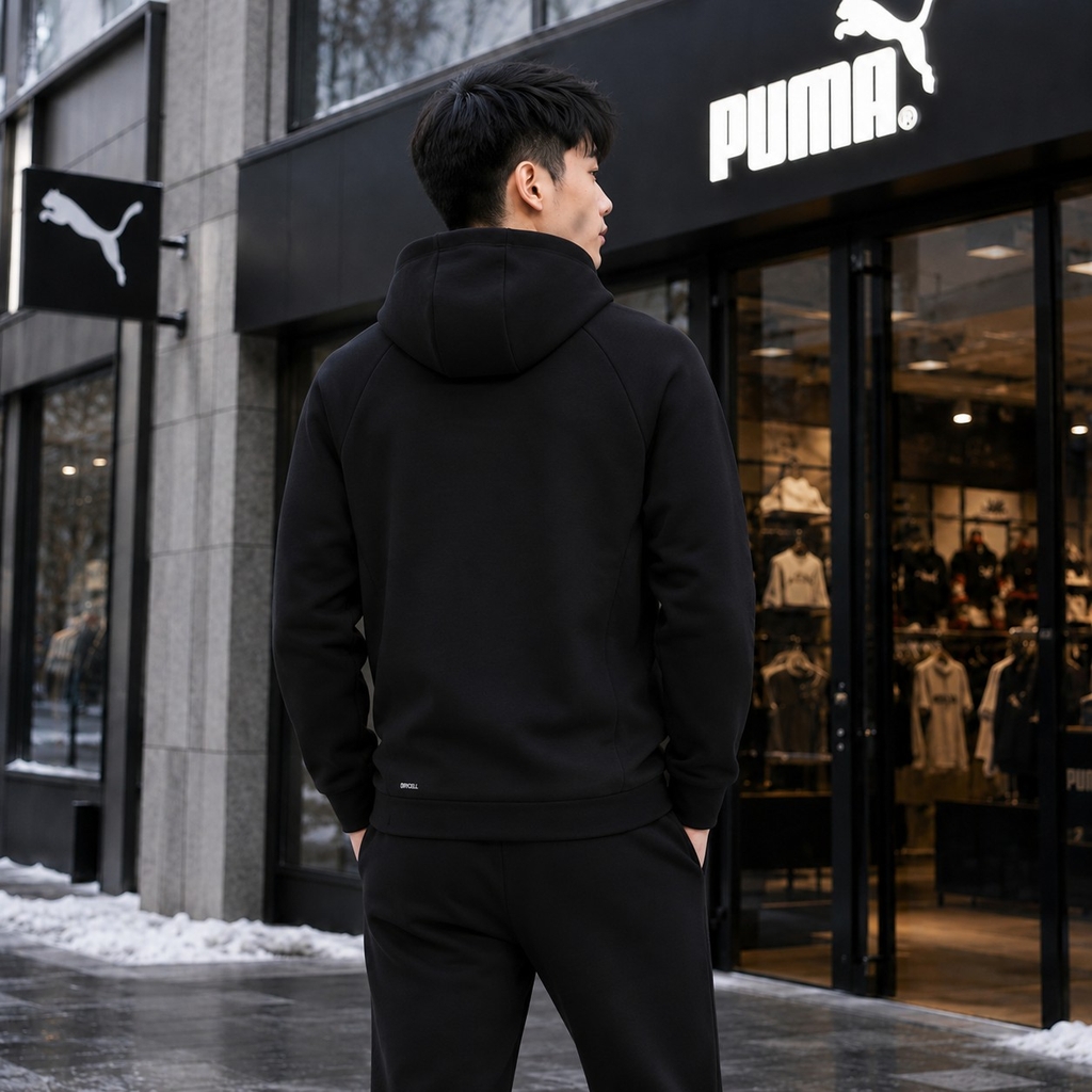 Áo Khoác Puma Chính Hãng - EVOSTRIPE Hooded Jacket - Màu Đen  | JapanSport 687586-01
