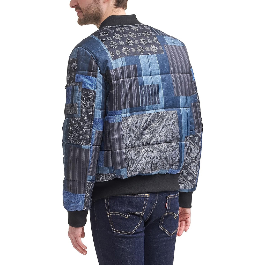 Áo Khoác Levi's Chính Hãng - Quilted Puffer Bomber Jacket - Màu Xanh | JapanSport LM1RP995-prt