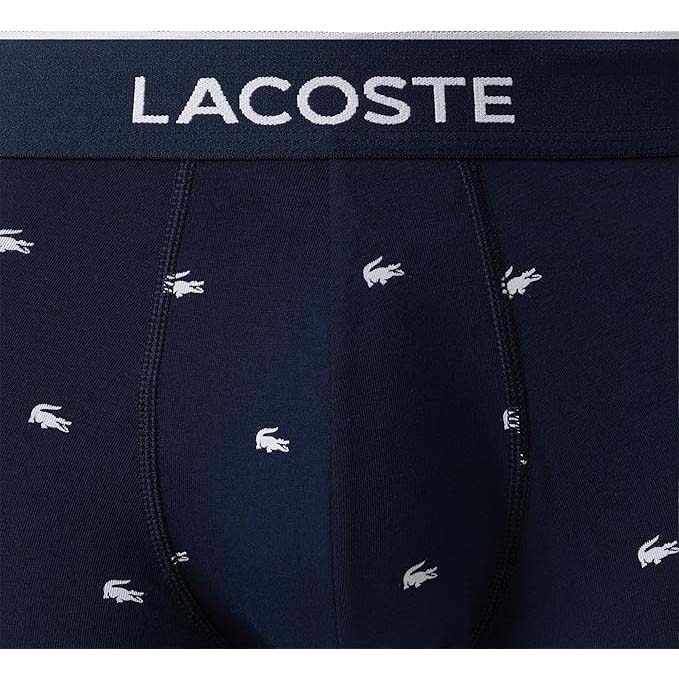 Quần Boxer Lacoste Chính hãng - 3-Pack Cotton Boxer Briefs - Màu Navy/Navy/Đỏ | JapanSport 6H1294-51-64I