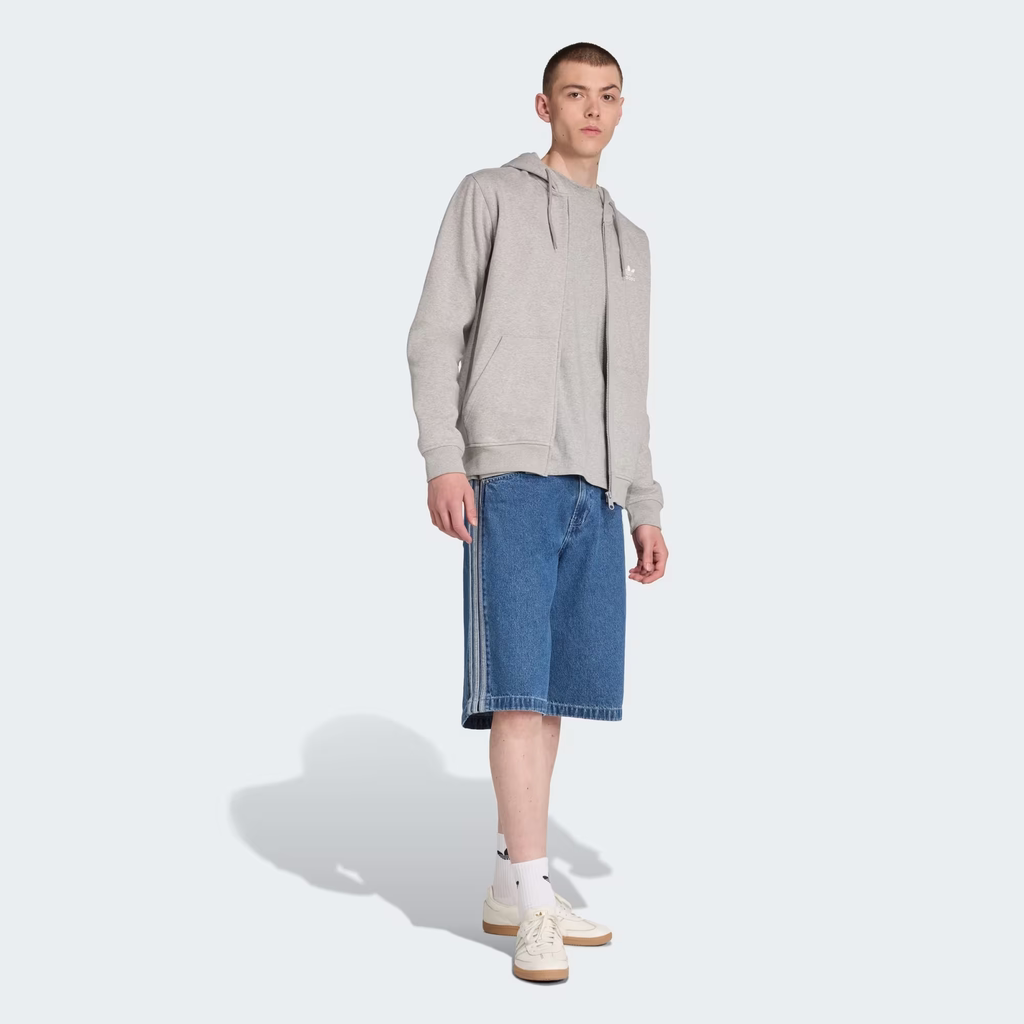 Áo Khoác Adidas Nam Chính Hãng - Trefoil Essentials Full-Zip Hoodie- Grey  | JapanSport JY6167