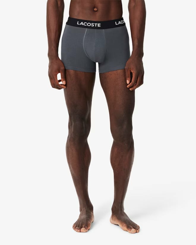 Quần Boxer Lacoste Chính hãng - Men's Cotton Jersey Trunks 5-Pack - Màu Xám | JapanSport 5H1292-51-XB4