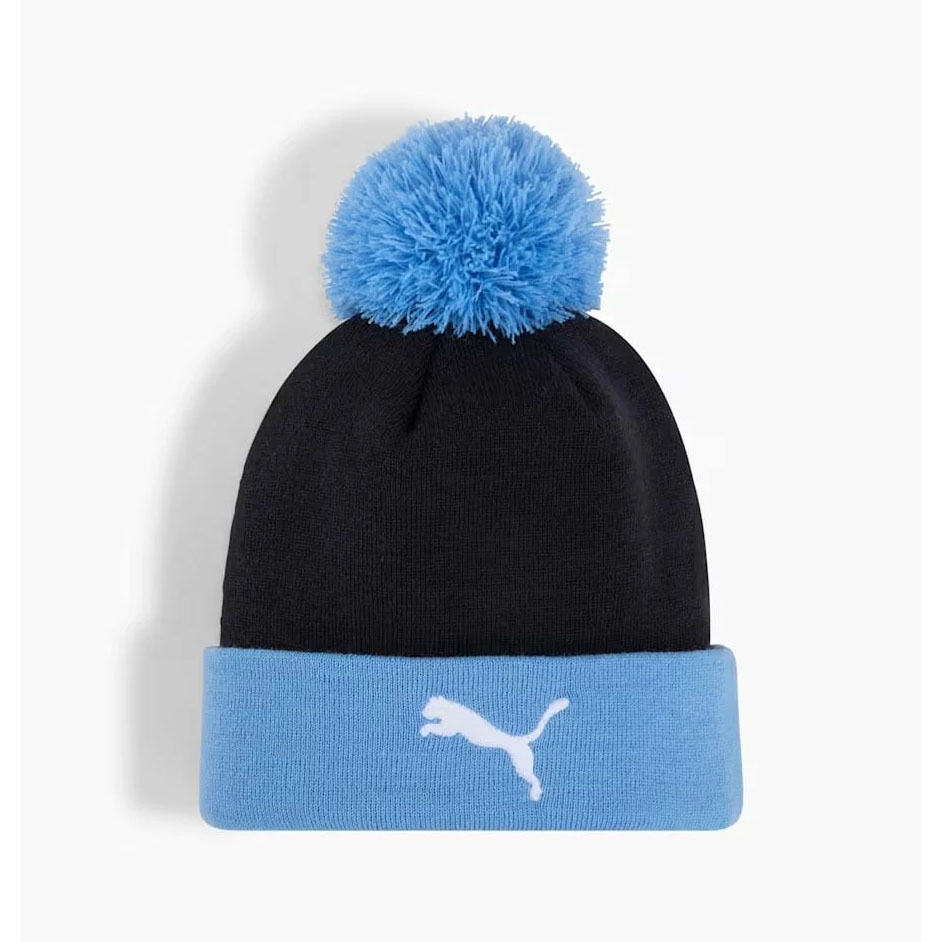 Mũ Puma Chính Hãng - Manchester City ftblESSENTIALS Pom Pom Beanie - Màu Đen/Xanh | JapanSport 025613-03