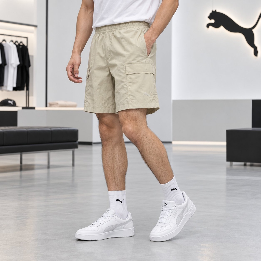 Quần Short Puma Chính Hãng - WARDROBE ESS Cargo Shorts - Màu Be | JapanSport 631816-61