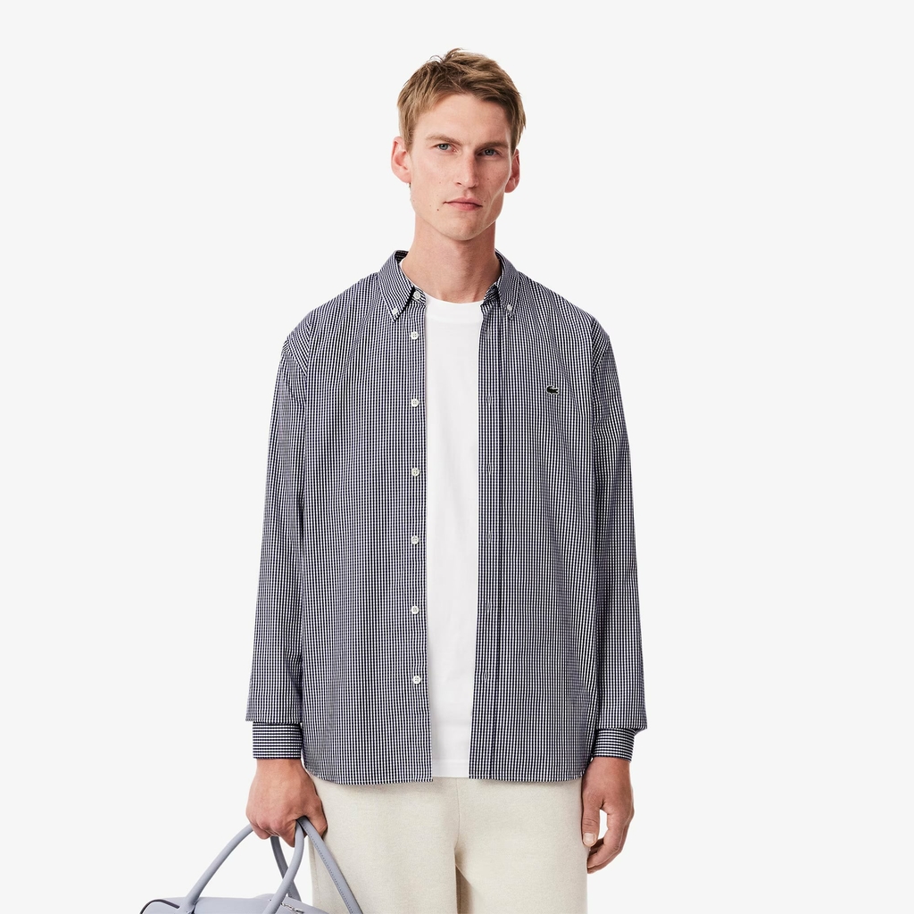 Áo Sơ Mi Lacoste Chính Hãng - Regular Fit Checked - Màu Ghi | JapanSport CH2932-51-522