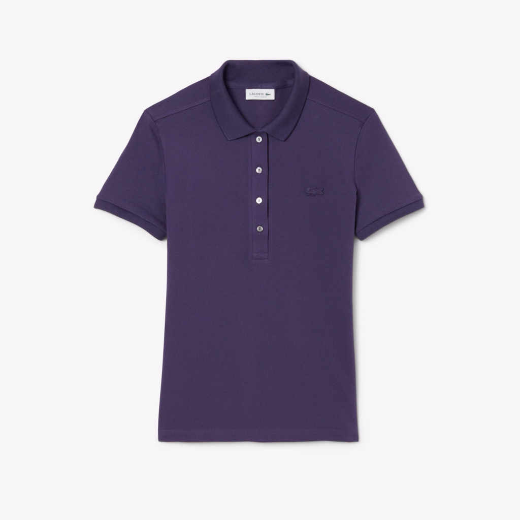 Áo Polo Lacoste nữ Chính hãng - L.12.D Slim Fit Stretch Petit Piqué - Màu Tím | JapanSport PF5462-51-ZSV
