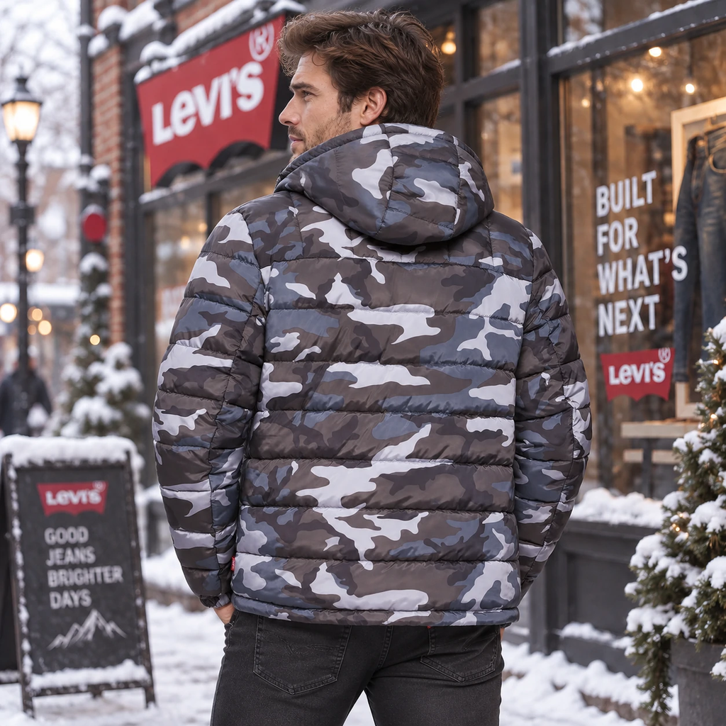 Áo Khoác Levi's Chính Hãng - Quilted Puffer with Sherpa Lined Hood - Màu Camo | JapanSport LM2RP076-gca