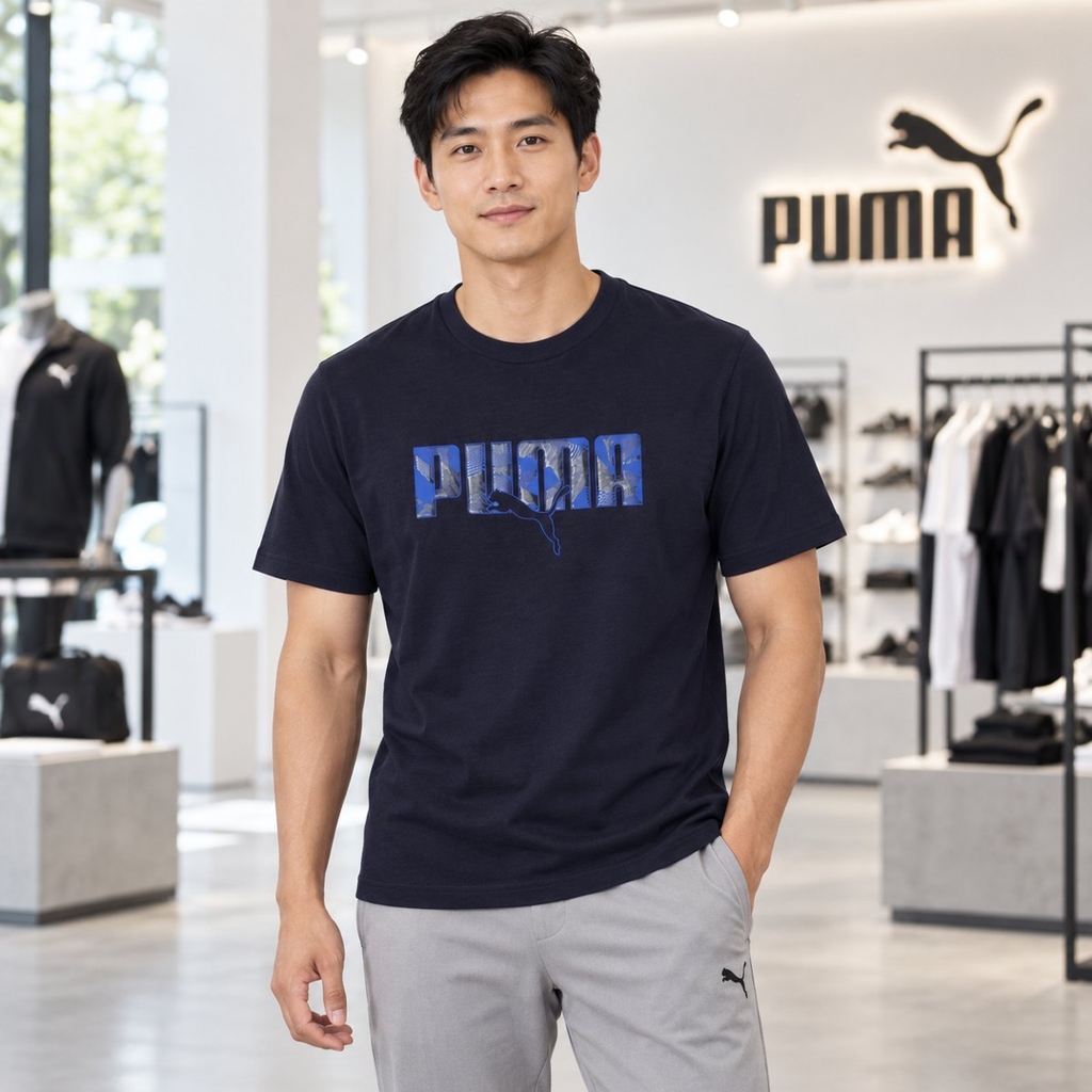 Áo Phông Puma Chính hãng - ESS LOGO LAB Story 2 T-Shirt - Màu Đen | JapanSport 694147-16