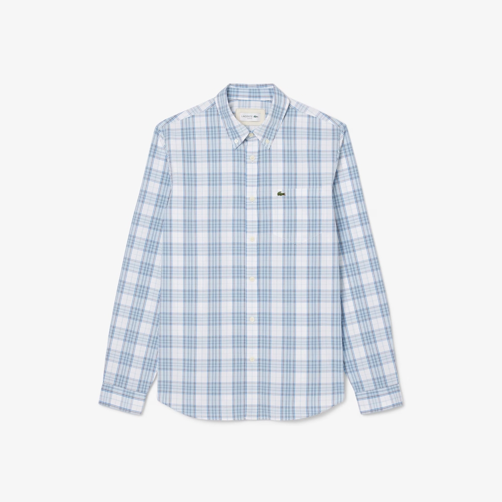 Áo Sơ Mi Lacoste Chính Hãng - Stretch Plaid Shirt - Màu Xanh | JapanSport  CH3745-51-CGI