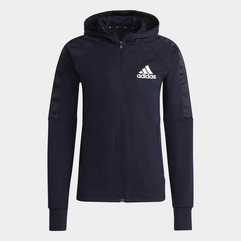 Áo HOODIE Adidas Nam Chính Hãng - AEROREADY DESIGNED TO MOVE SPORT MOTION LOGO - Xanh | JapanSport H28796