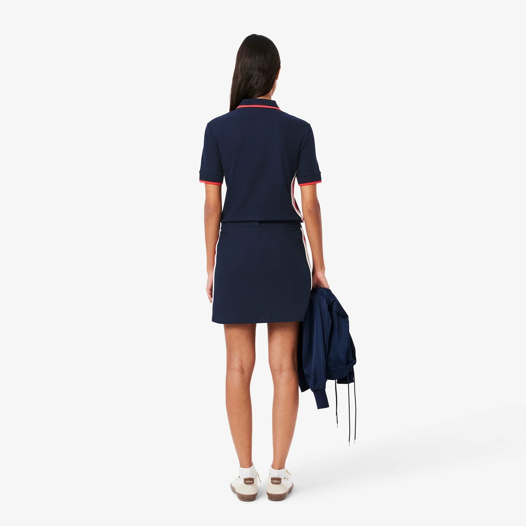 Chân Váy Lacoste Nữ Chính Hãng - Textured piqué skirt - Màu Navy | JapanSport JF0522-51-166