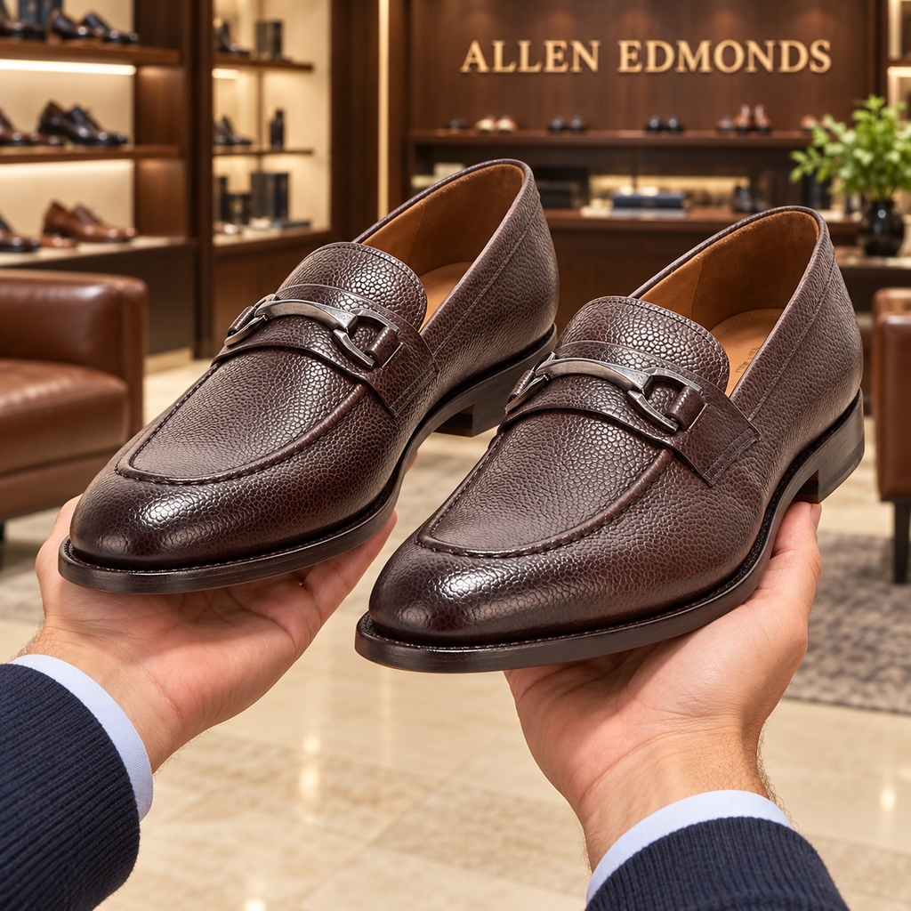 Giày Allen Edmonds Nam Chính Hãng - SIDNEY, DARK BROWN LE - Màu Nâu | JapanSport 8325