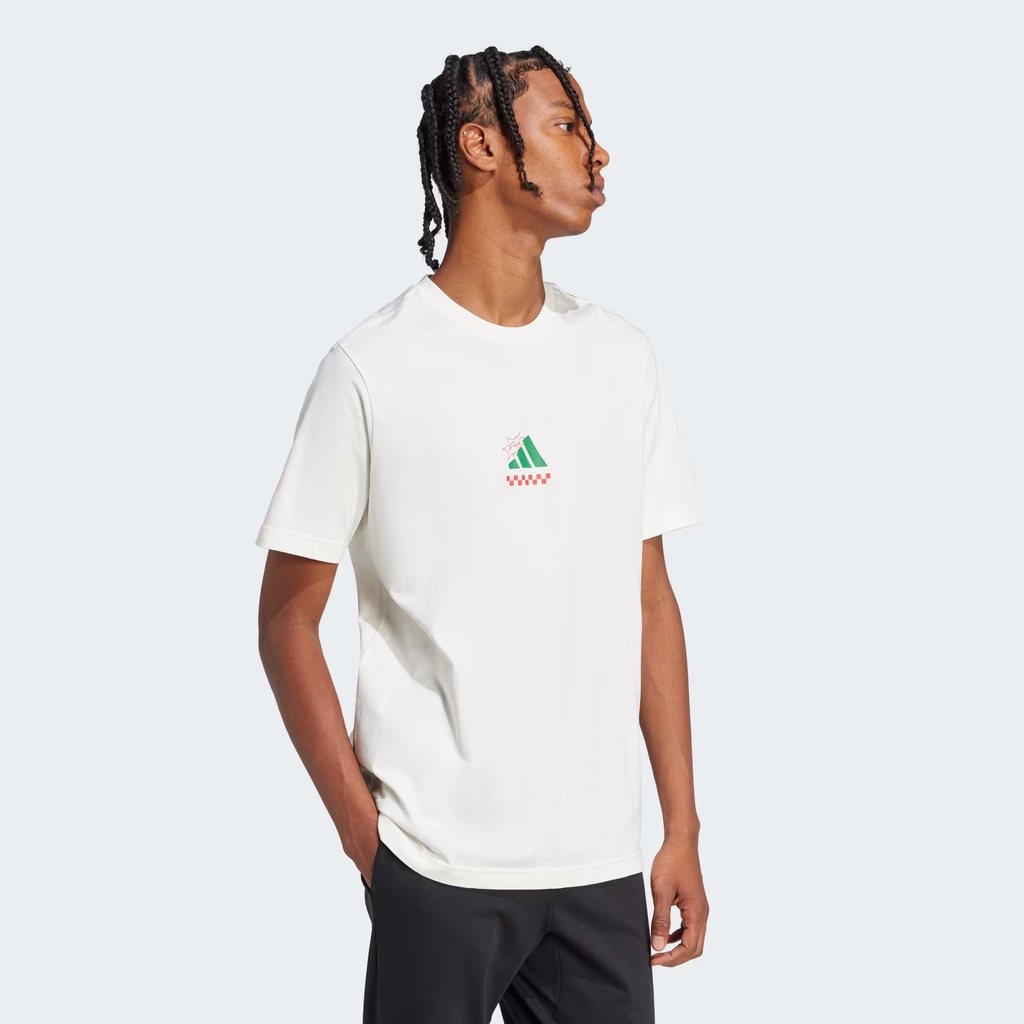 Áo Phông Adidas Nam Chính Hãng - Graphic Lounge Pizza - Màu Trắng | JapanSport JJ4016