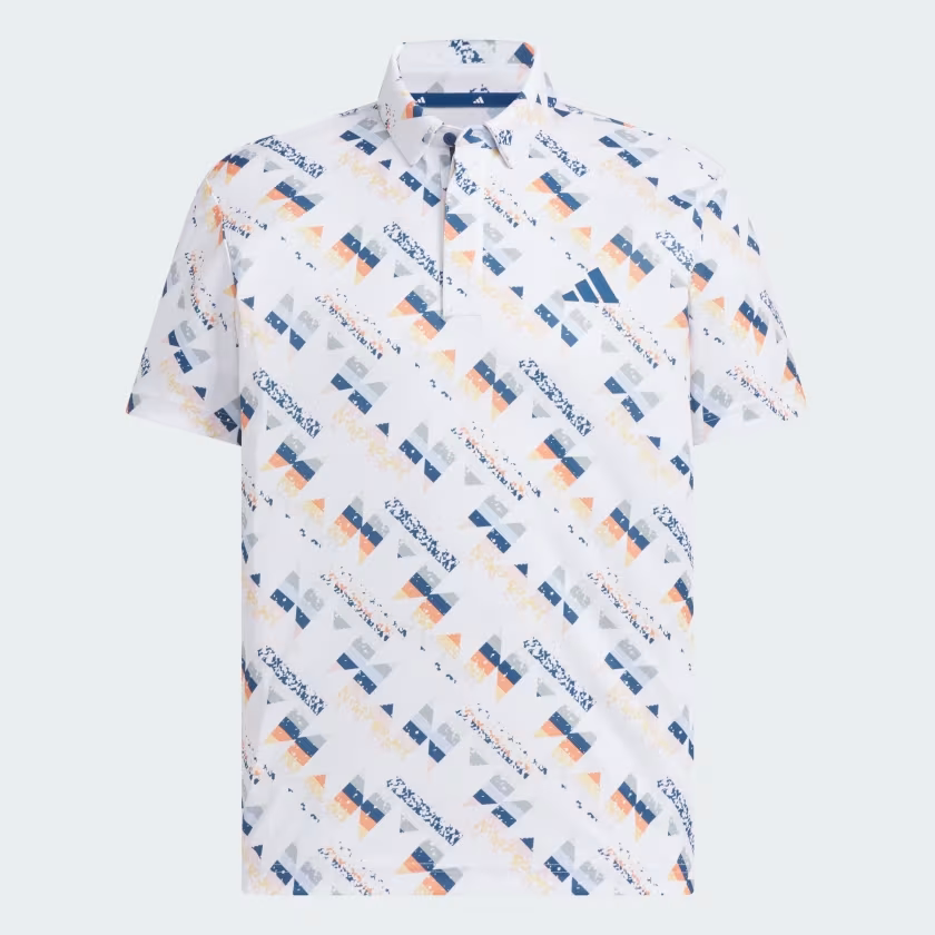 Áo Polo Adidas Nam Chính Hãng - AOP Short-Sleeve - Màu White / Multicolor | JapanSport JZ4363