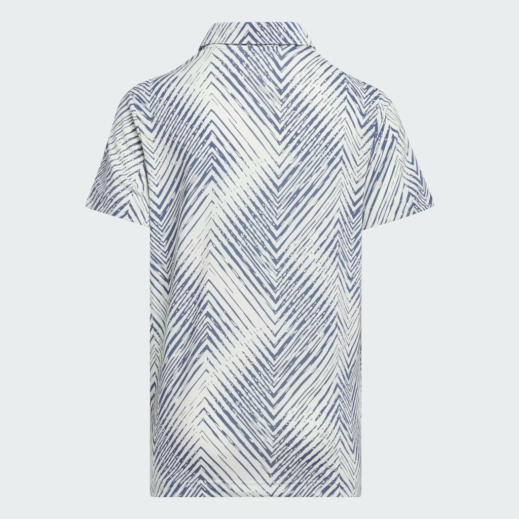 Áo Polo Adidas Trẻ em Chính Hãng - Kids Scripted Herringbone - Màu Trắng Xanh | JapanSport IM8255