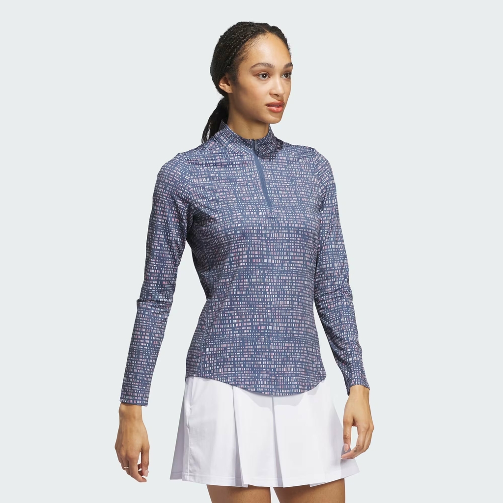 Áo Khoác Adidas Nữ Chính Hãng - Ultimate365 Printed Quarter Zip Mock - Màu Xanh | JapanSport  IX1406