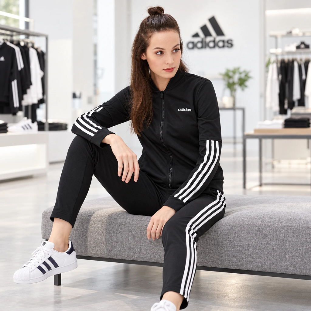 Bộ thể thao Adidas Chính Hãng - 3-STRIPES Nữ - Đen | JapanSport DV2428