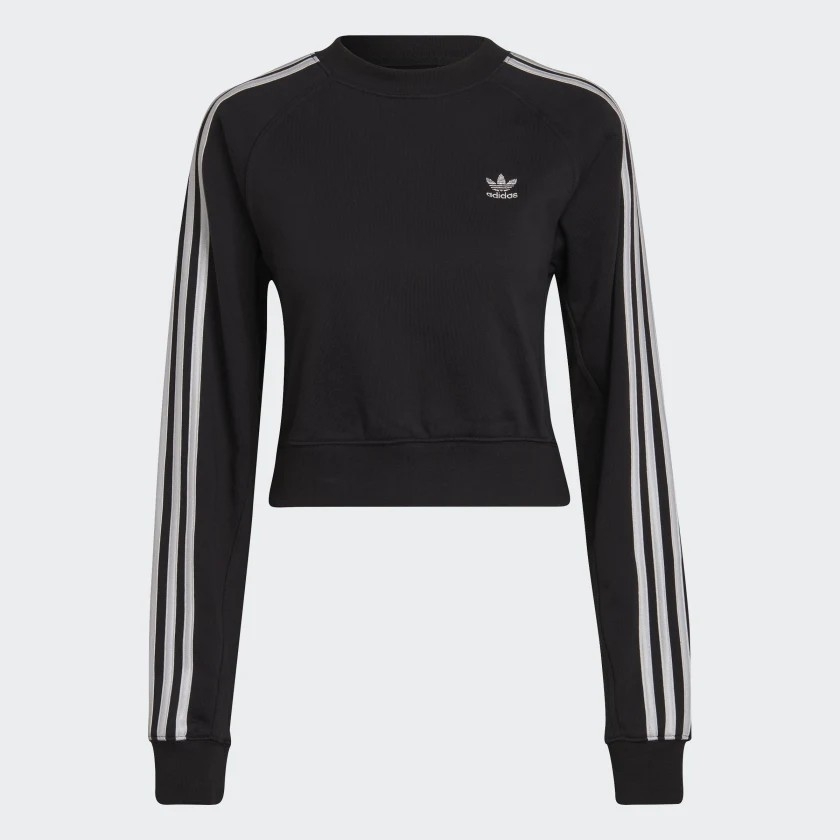 Áo Adidas Nữ Chính Hãng - Adicolor Classics High Shine Crew Sweatshirt - Đen | JapanSport HF7530