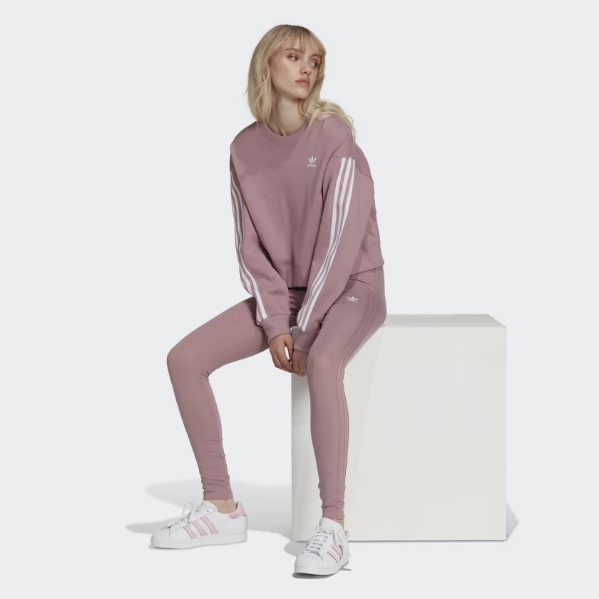 Áo Adidas Nữ Chính Hãng - Adicolor Classics Sweatshirt - Tím | JapanSport HC2027