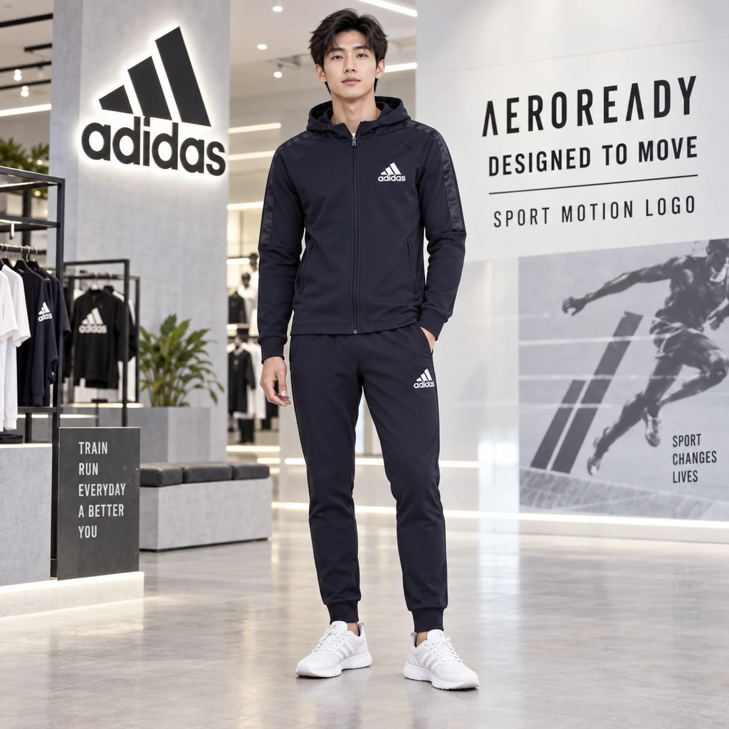 Bộ thể thao nam Adidas Chính Hãng - AEROREADY Designed To Move Sport- Màu xanh navy | JapanSport H28796+GV5301