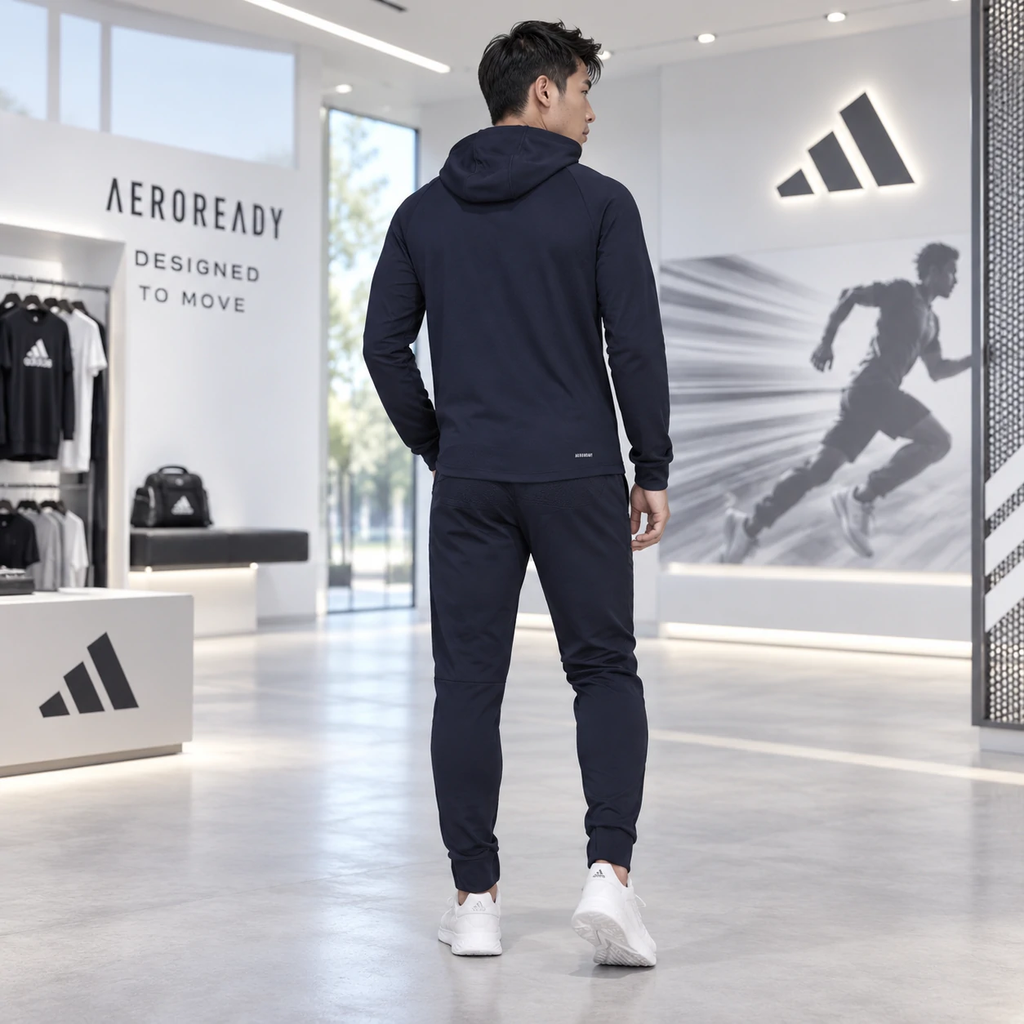 Bộ thể thao nam Adidas Chính Hãng - AEROREADY Designed To Move Sport- Màu xanh navy | JapanSport H28796+GV5301
