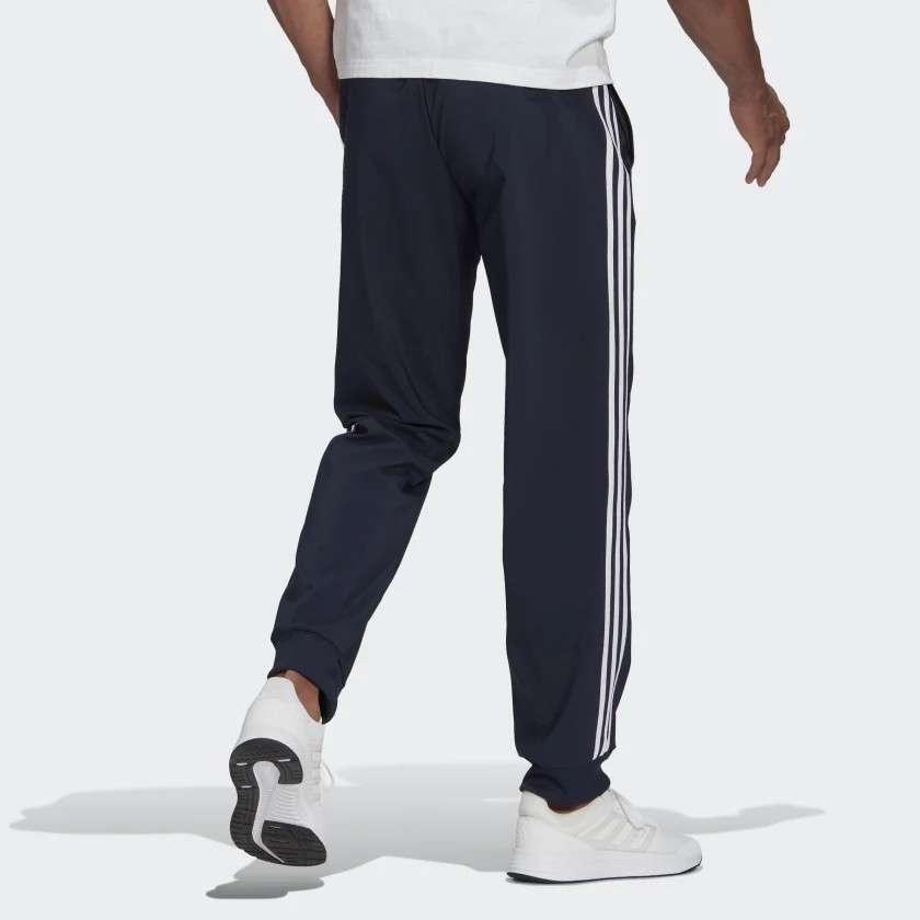 Quần Adidas Nam Chính Hãng - AEROREADY Essentials Tapered Cuff Woven 3-Stripes - Navy | JapanSport GK8981