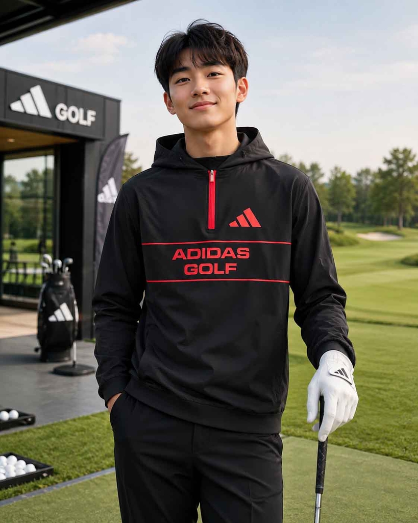 Áo HOODIE GOLF Adidas Chính Hãng - AEROREADY Graphics - Màu Đen | JapanSport JE2453