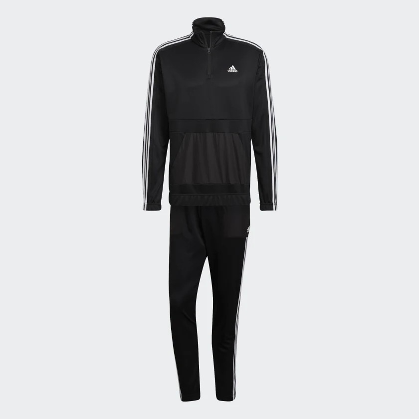 Bộ Thể Thao Adidas Chính Hãng - AEROREADY Tricot Quarter-Zip Tracksuit - Đen | JapanSport HE2233