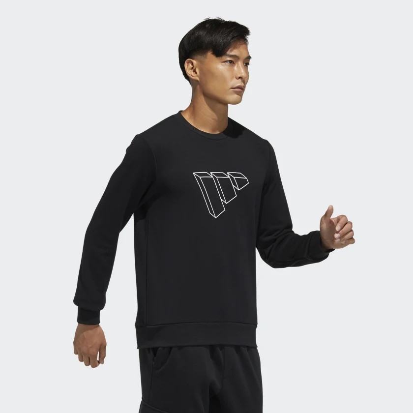 Áo dài tay nam Chính Hãng - BADGE OF SPORT SWEATSHIRT - Đen | JapanSport GP0987