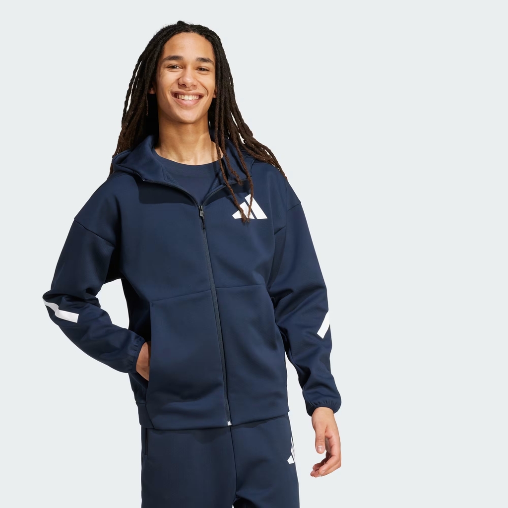 Áo Khoác Adidas Chính Hãng - Blue ZNE Full-Zip Hooded Track Jacket - Màu Xanh | JapanSport JW4718