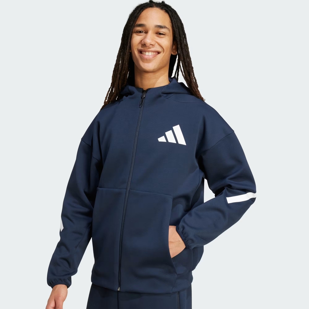 Áo Khoác Adidas Chính Hãng - Blue ZNE Full-Zip Hooded Track Jacket - Màu Xanh | JapanSport JW4718