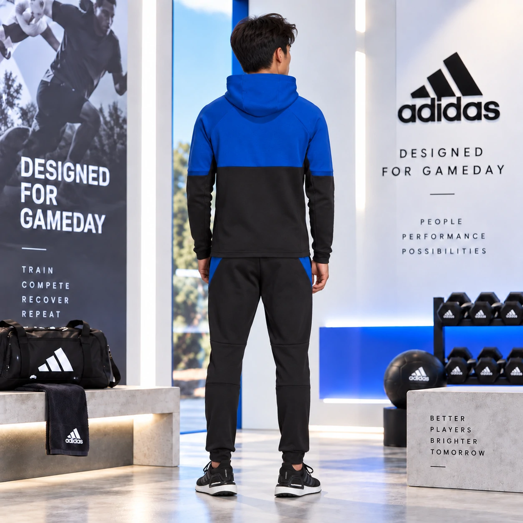 Bộ thể thao nam Adidas Chính Hãng - DESIGNED FOR GAMEDAY- Xanh/Đen | JapanSport HE9873+HE5032