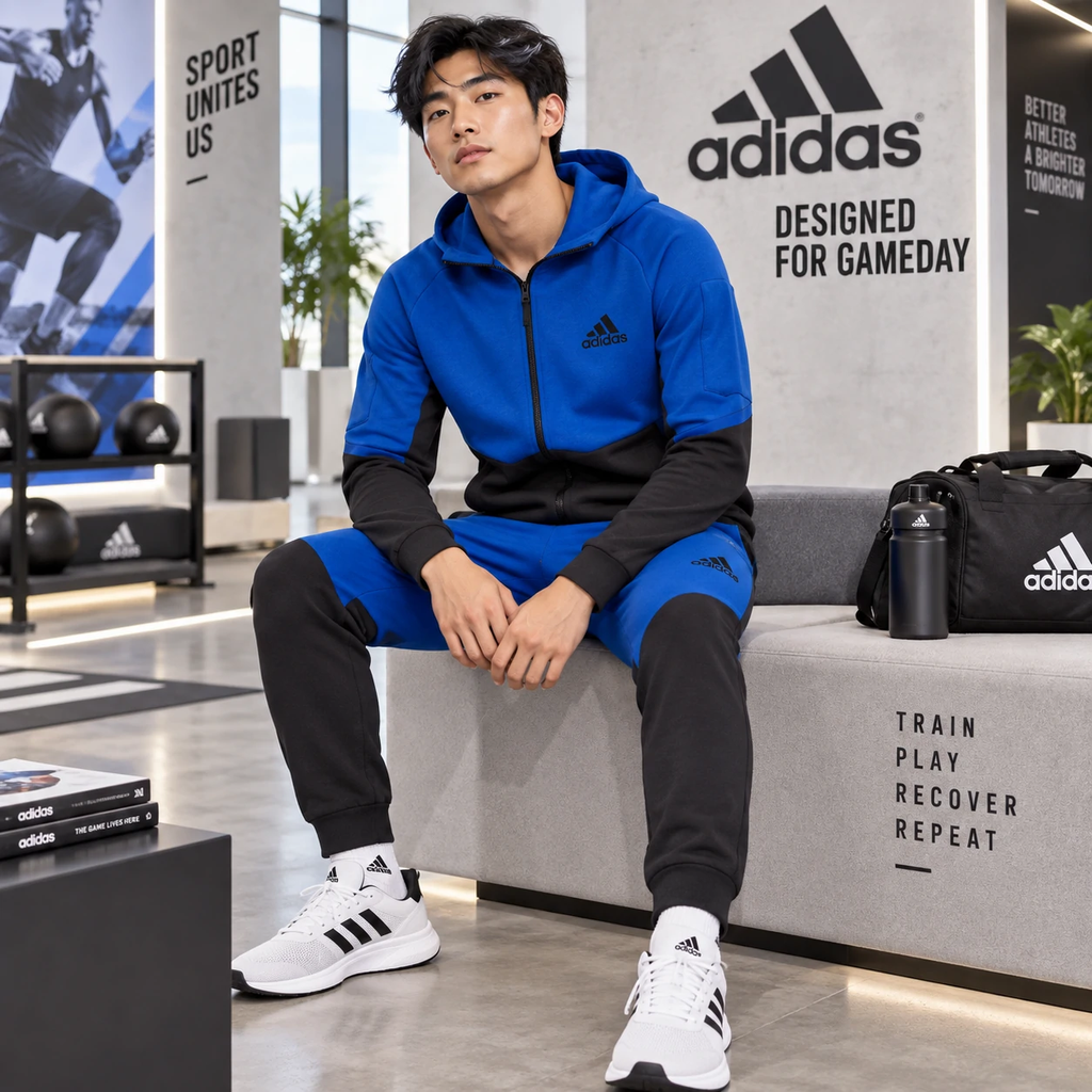 Bộ thể thao nam Adidas Chính Hãng - DESIGNED FOR GAMEDAY- Xanh/Đen | JapanSport HE9873+HE5032