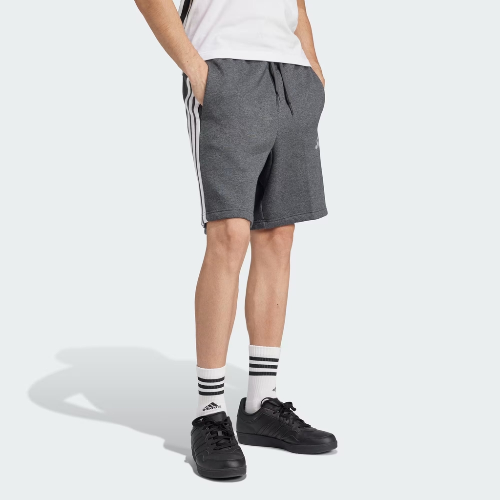 Quần Short Adidas Chính Hãng - Essentials 3-Stripes Fleece Shorts - Màu Xám | JapanSport JN2470