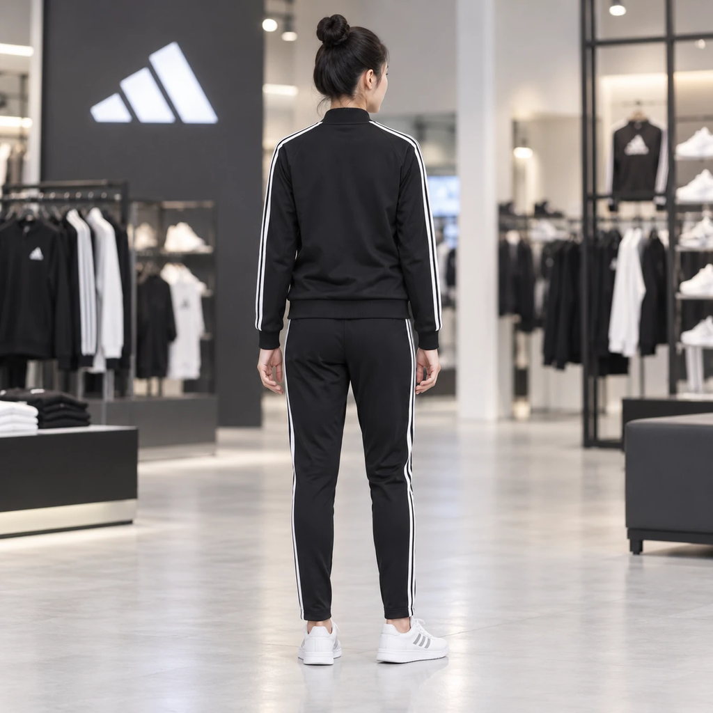 Bộ Thể Thao  Adidas Nữ Chính Hãng - Essentials 3-Stripes Track Suit - Đen | JapanSport GM5534