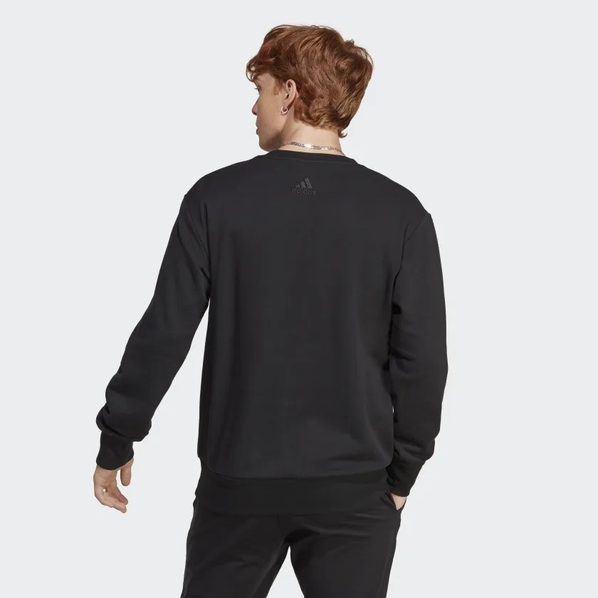 Áo Khoác Adidas Nam Chính Hãng - Essentials French Terry Big Logo Sweatshirt - Đen | JapanSport IC9324