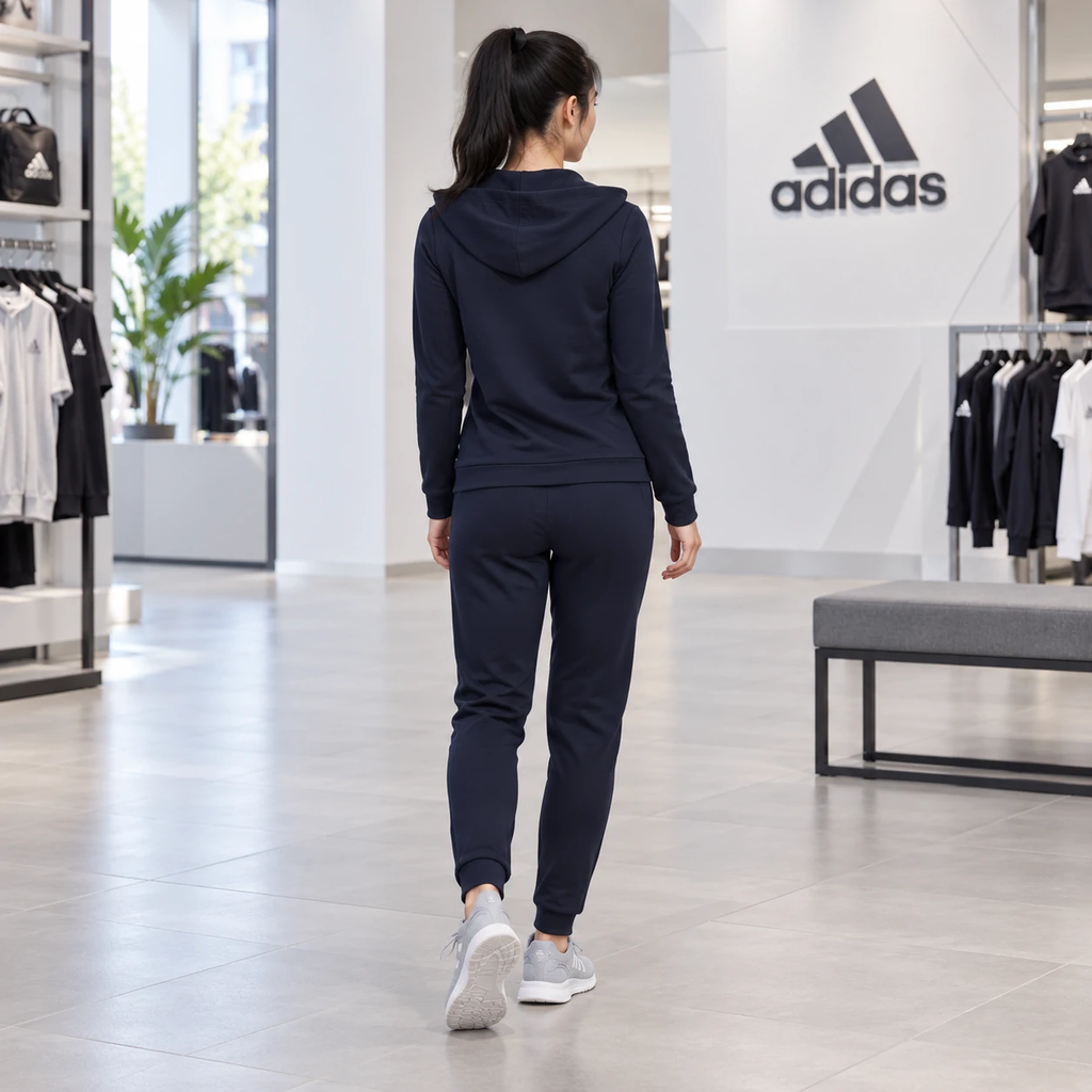 Bộ Thể Thao Adidas Nữ Chính Hãng - Essentials Logo French Terry Track Suit - Navy | JapanSport H07869