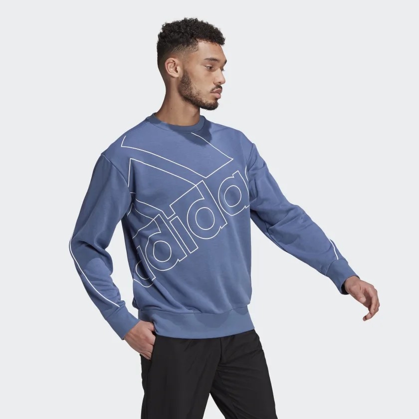 Áo dài tay nam Adidas Chính hãng - Giant Logo Sweatshirt Nam - Xanh | JapanSport GK9375